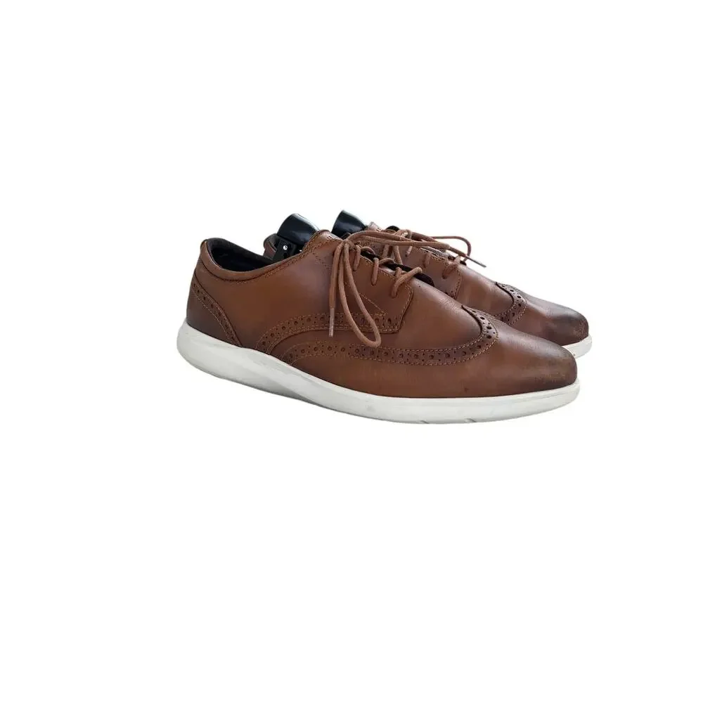 Cole Haan Men's Grand+ Wingtip Oxford Shoes Brown Leather Size 12